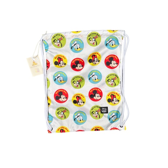 Vans Disney Parks Walt Disney World 50th Character Button Drawstring Backpack - Picture 1 of 2